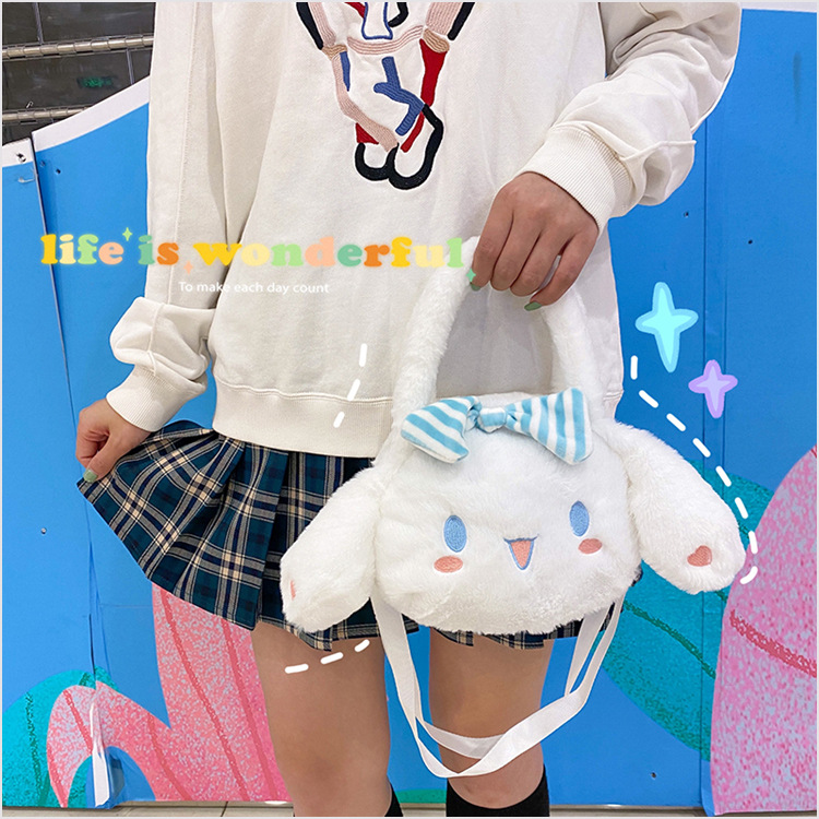 Japanese-style Instagram cute puppy cartoon plush bag, Korean-style soft girl single-shoulder crossbody bag, furry handbag pic 9