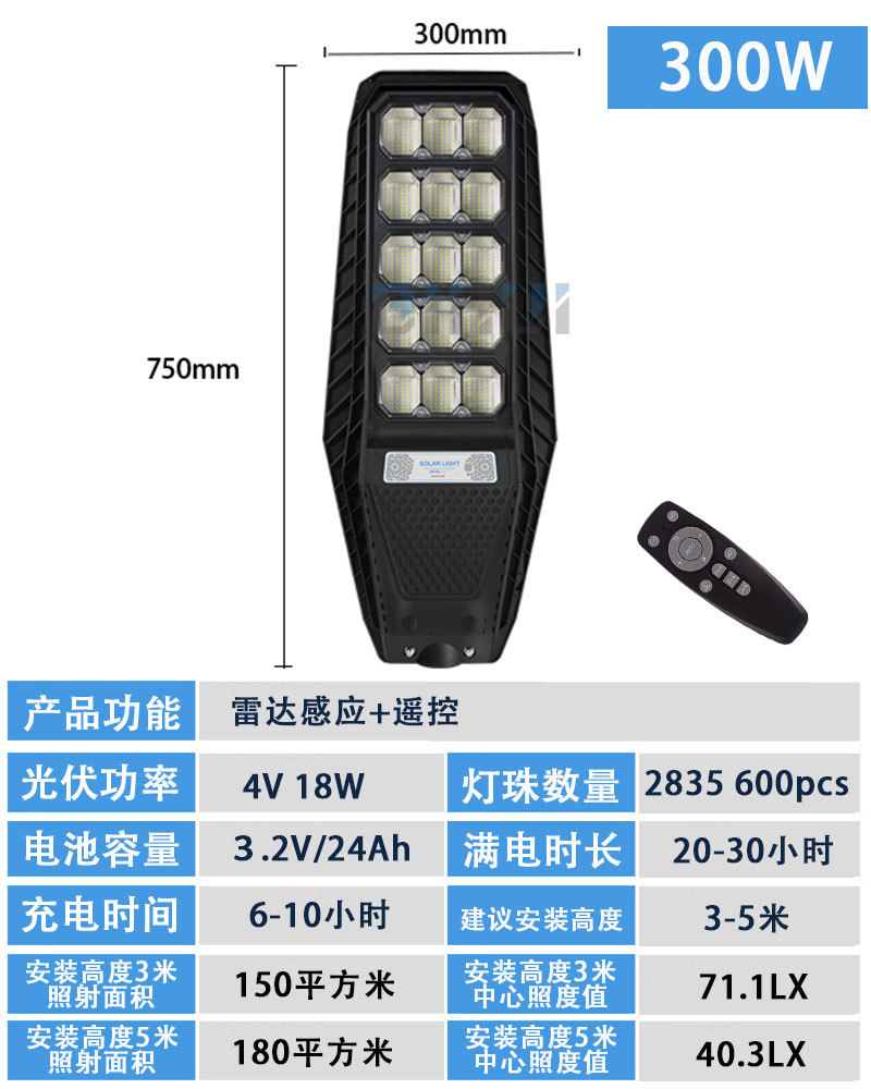 all in one solar street light 新款太阳能路灯头一体化户外照明详情14