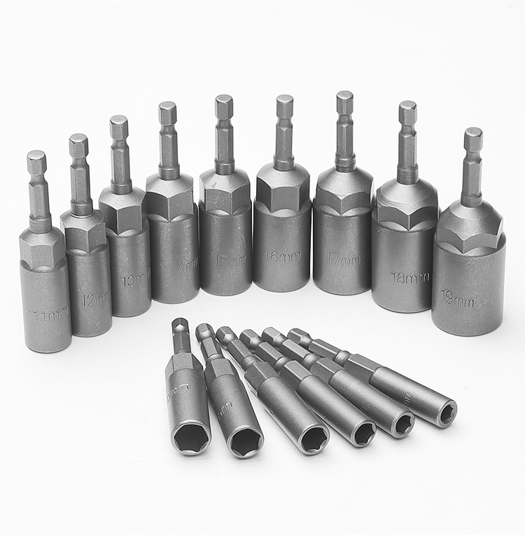 Deep socket electric drill socket head 5.5-19mm, air screwdriver socket head 6 hexagon screwdriver screwdriver socket head female wrench pic 9