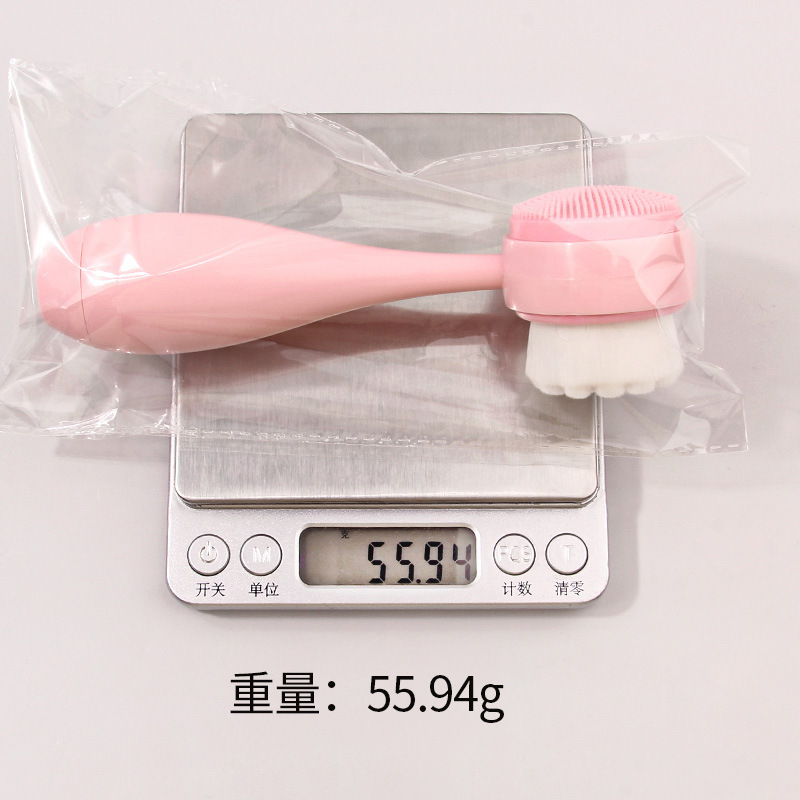 Double-sided facial cleansing brush, blackhead cleaning facial cleansing device, soft bristle cleansing brush, silicone facial cleansing brush, beauty tool pic 12