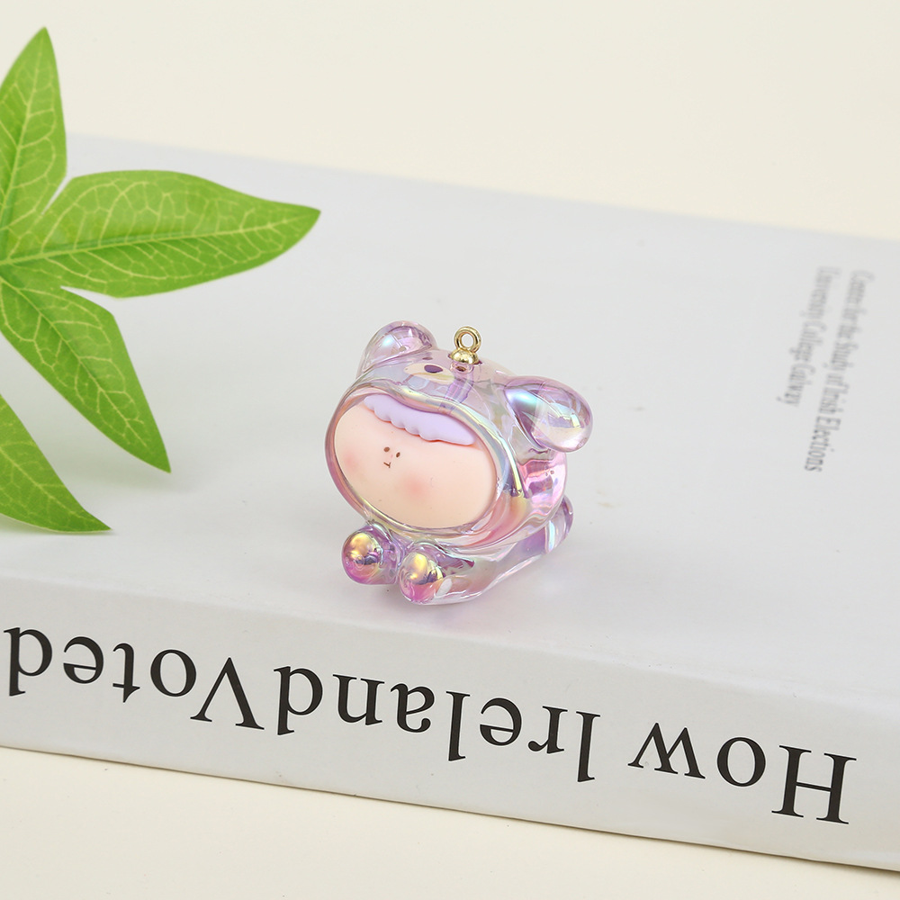 创意飞奔小狗亚克力公仔diy钥匙扣手机链挂件摆件盲盒饰品配件详情6