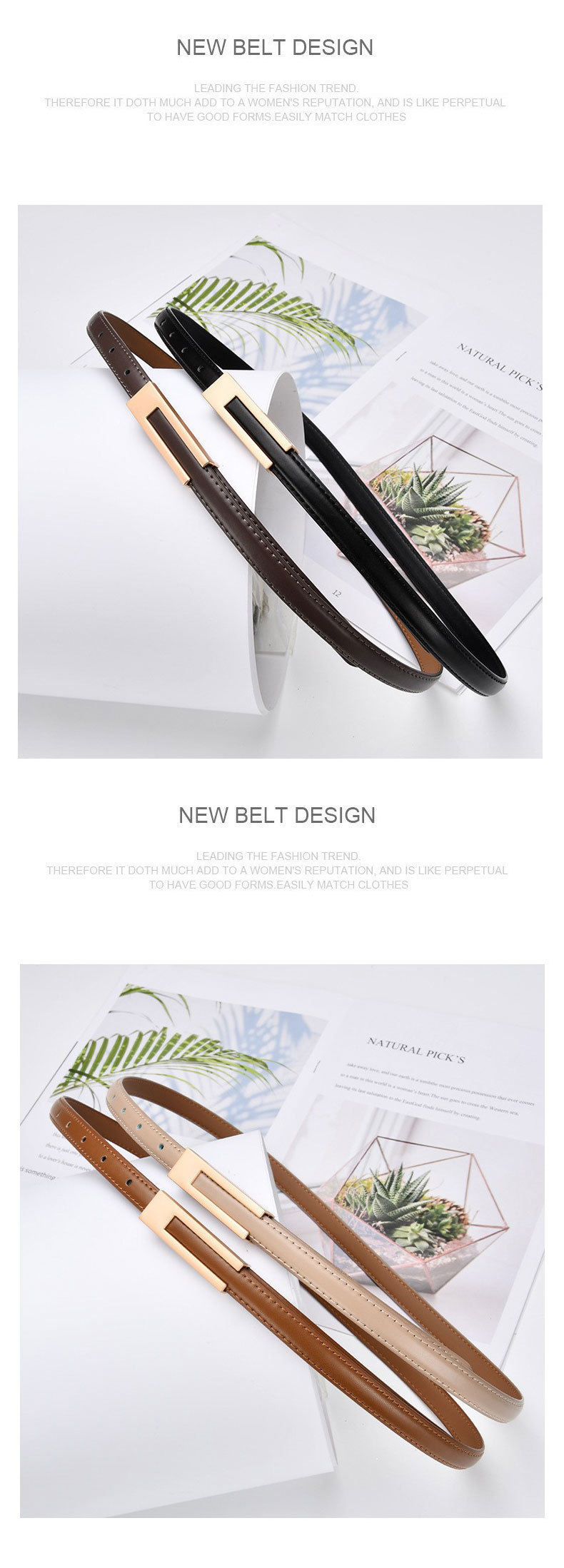 韩国复古小皮带女黑色简约百搭裤带装饰配裙子西装牛仔裤腰带细款详情18