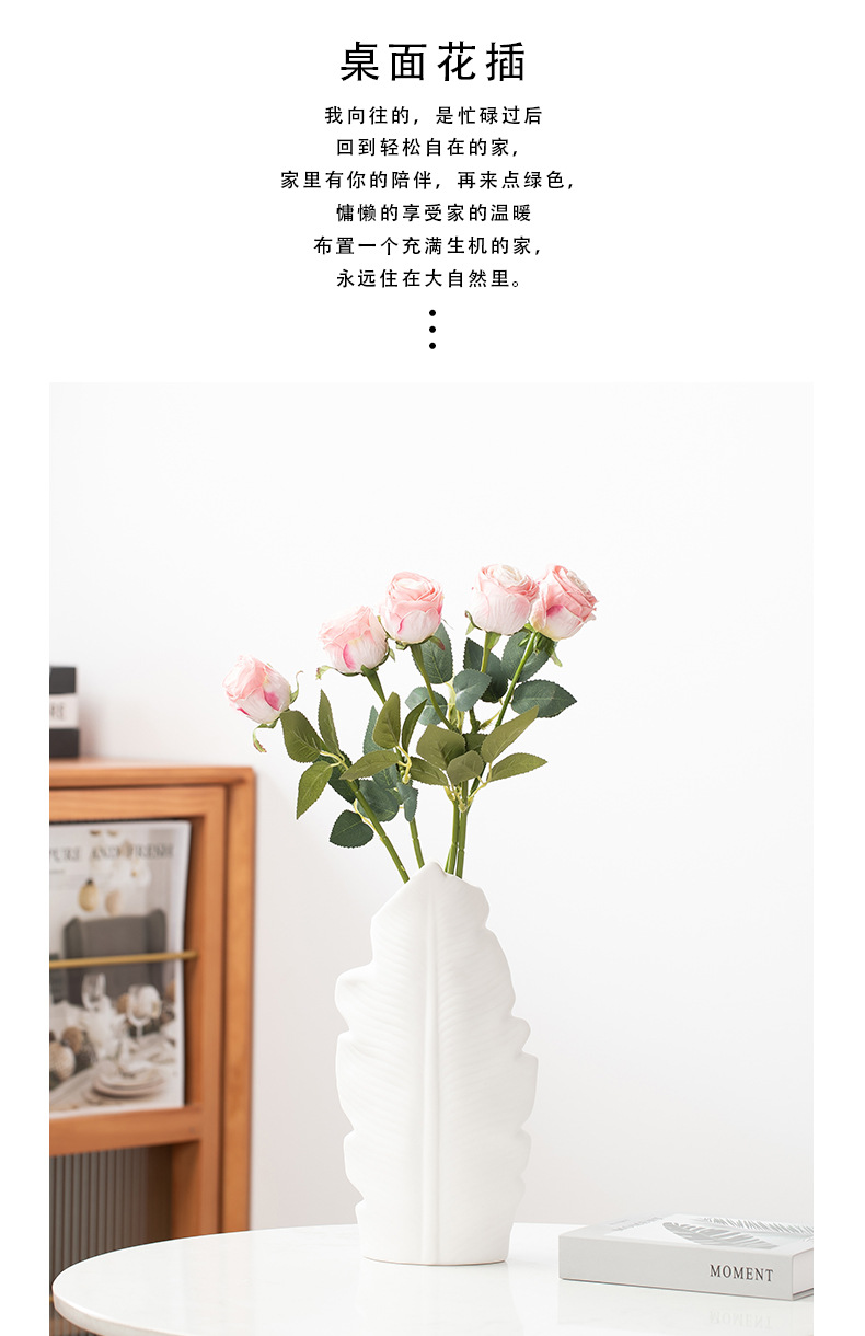 2025 Nordic simple white Ceramic vase for living room, high-end dried flower arrangement, water-grown fresh flowers, light luxury frosted entrance hall decoration, vase, ceramic decoration, ceramic vase handicrafts pic 7