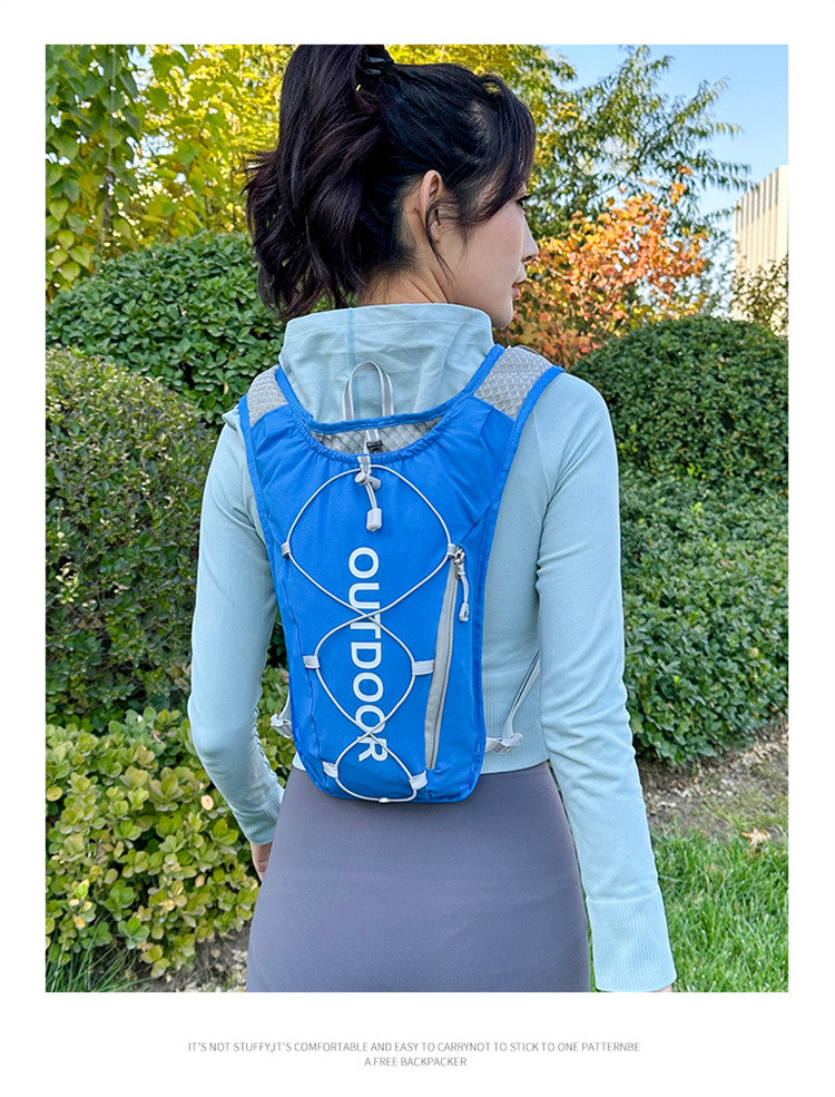 新款多功能尼龙跑步背包 安全反光运动背包水袋背包 骑行包详情18