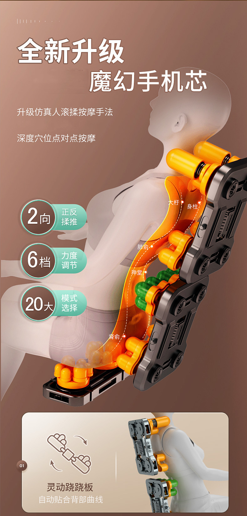 全自动家用按摩椅多功能揉捏全身按摩器电动太空仓豪华沙发椅详情11