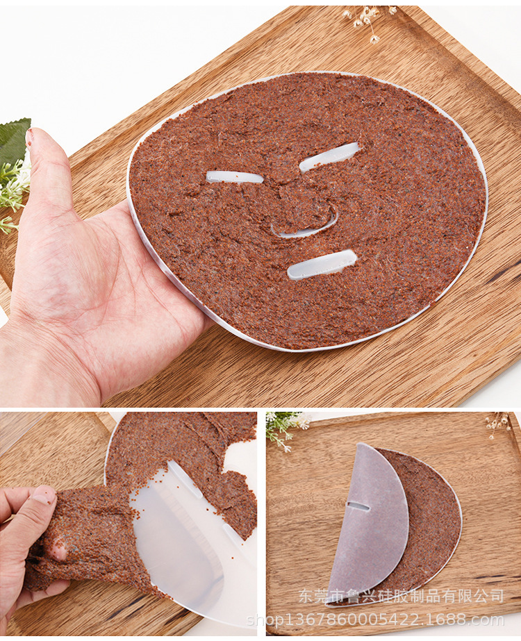 Reusable facial home no-adjustment diy tool set, seaweed mask mold tray, silicone model pic 8