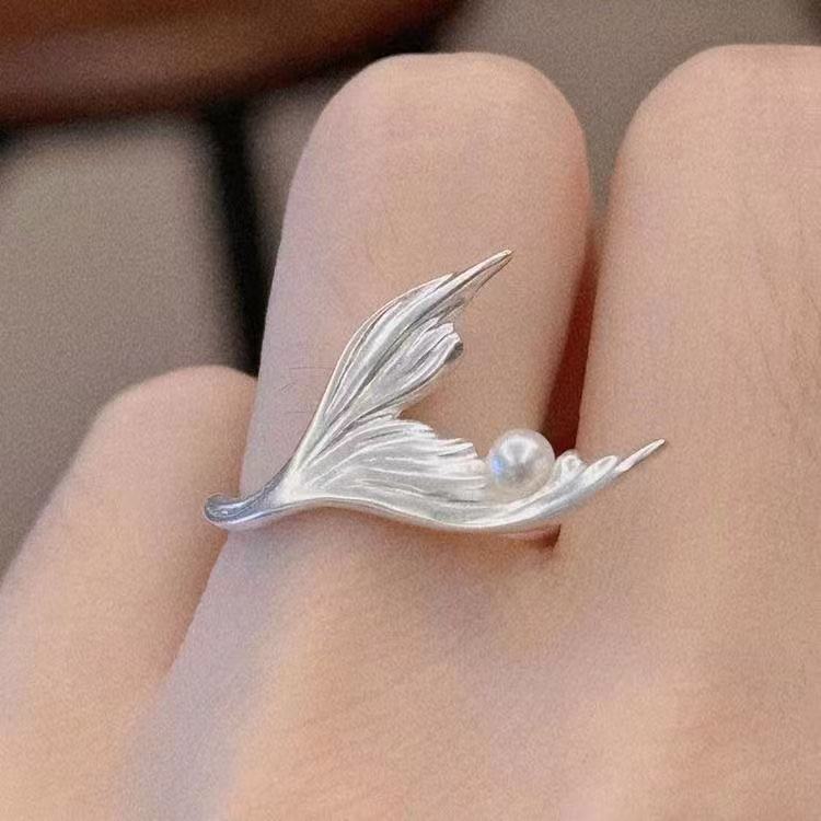 新款暗黑风乌鸦戒指指环女黑色时尚简约开口可调节小众食指戒韩版详情3