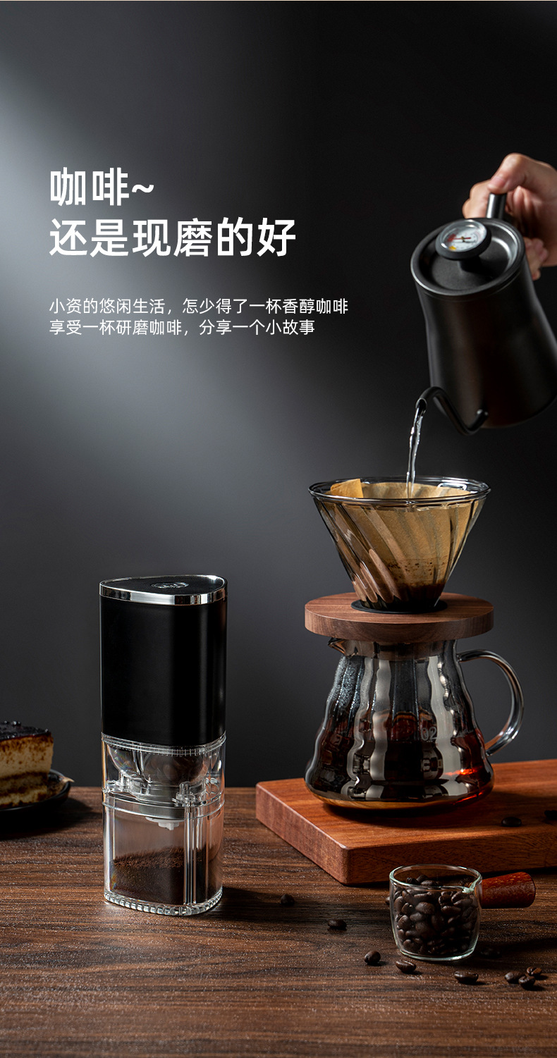 跨境电动咖啡机咖啡豆研磨机磨粉机家用专业定量意式电动磨豆机详情4