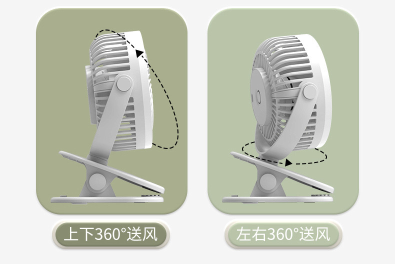 新款户外露营台夹式电风扇USB充电家用办公便携式大风力桌面夹扇详情6