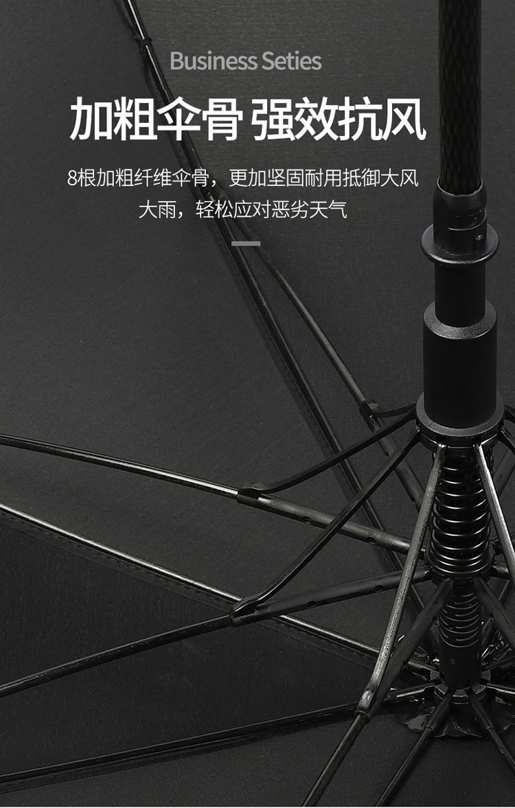 全纤维高尔夫伞男士高端商务伞超大抗风暴晴雨伞长柄伞直柄伞批发详情10