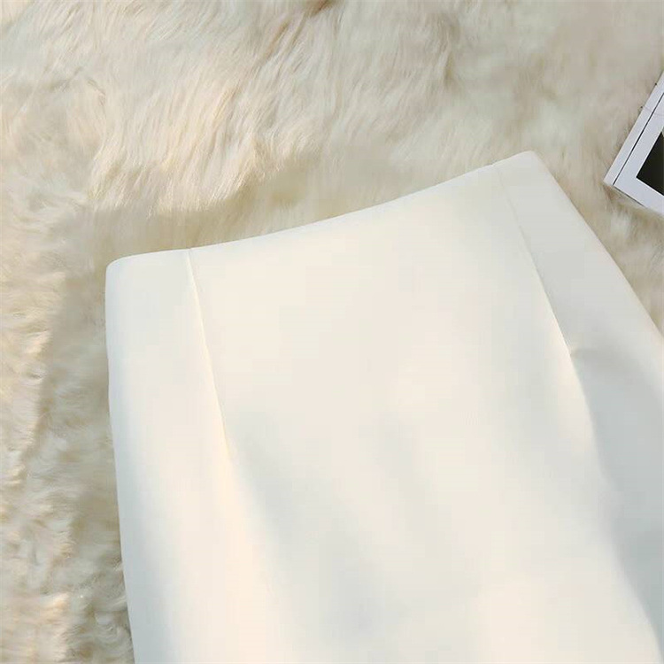 西装半身裙女中长款直筒裙垂坠感夏季2025小个子通勤风开叉包臀裙详情15