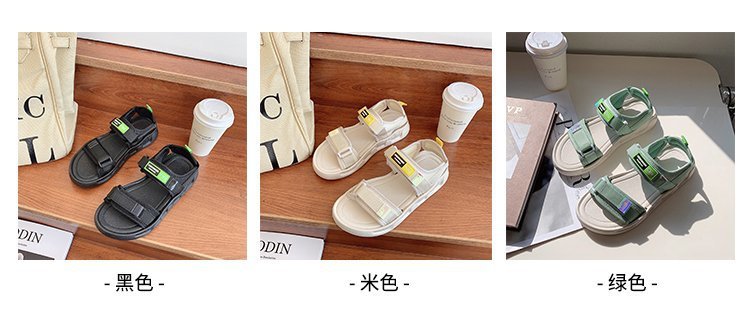 凉鞋女2023夏季新款时尚外穿平底沙滩防滑软底运动女凉鞋跨境批发详情2