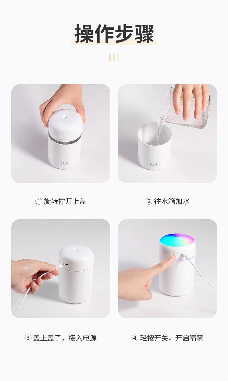 Cross-border blast dazzle color cup humidificador coche hogar humidificador silencioso purificador de aire humidificador pequeño pic 18