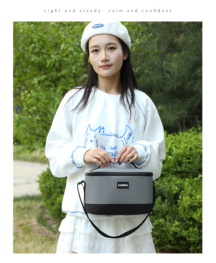 Wholesale aluminum foil lunch bags, waterproof ice packs, hand-held lunch box bags, thickened striped bento bags, insulated bags, cross-border pic 30