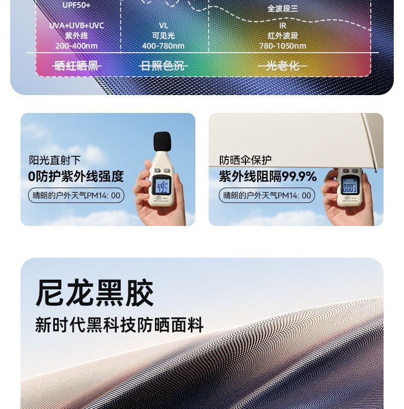 新款十股双龙骨防晒伞黑胶折叠晴雨两用伞全自动遮阳伞批发定制伞详情25