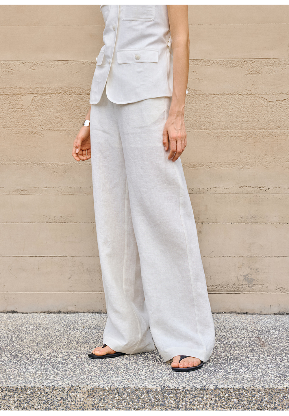 Linen loose straight-leg pants for commuting, long pants with a high-quality feel for old money, high-waisted fashionable linen casual pants for women in spring and summer pic 29