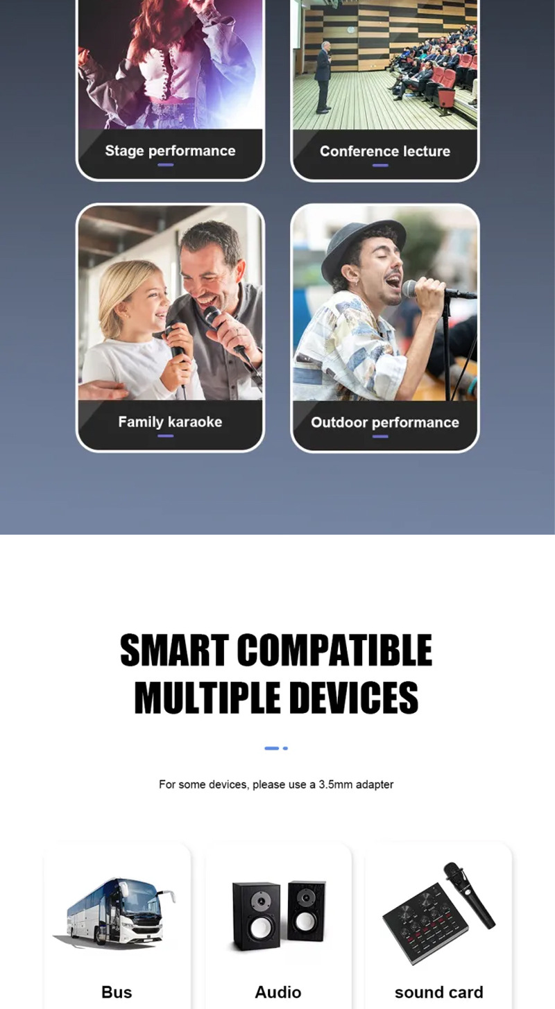 跨境U段无线话筒家庭唱K歌舞台音响KTV大音量专业手持无线麦克风详情9