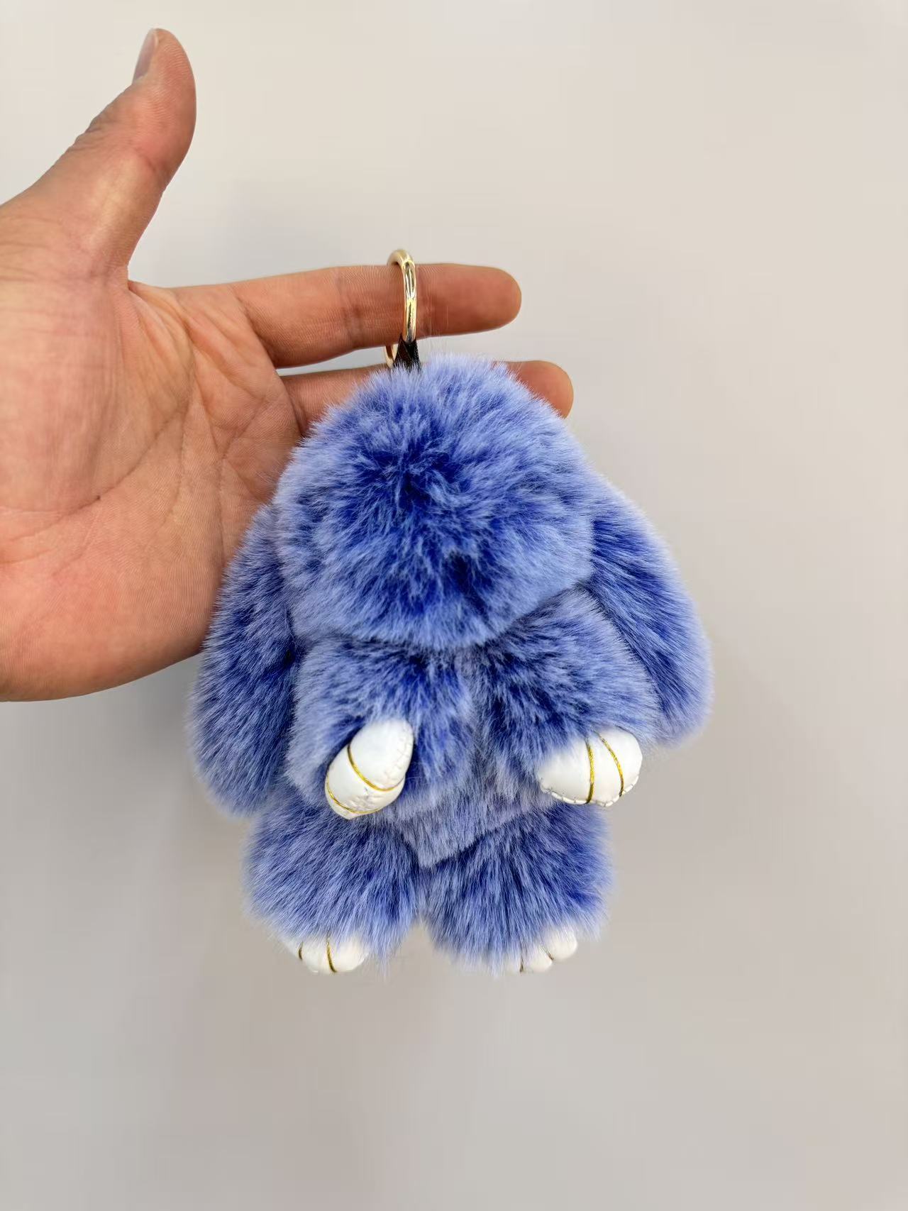 厂家批发仿獭兔毛装死兔挂件可爱小兔子包包手机车饰挂件萌兔饰品详情13