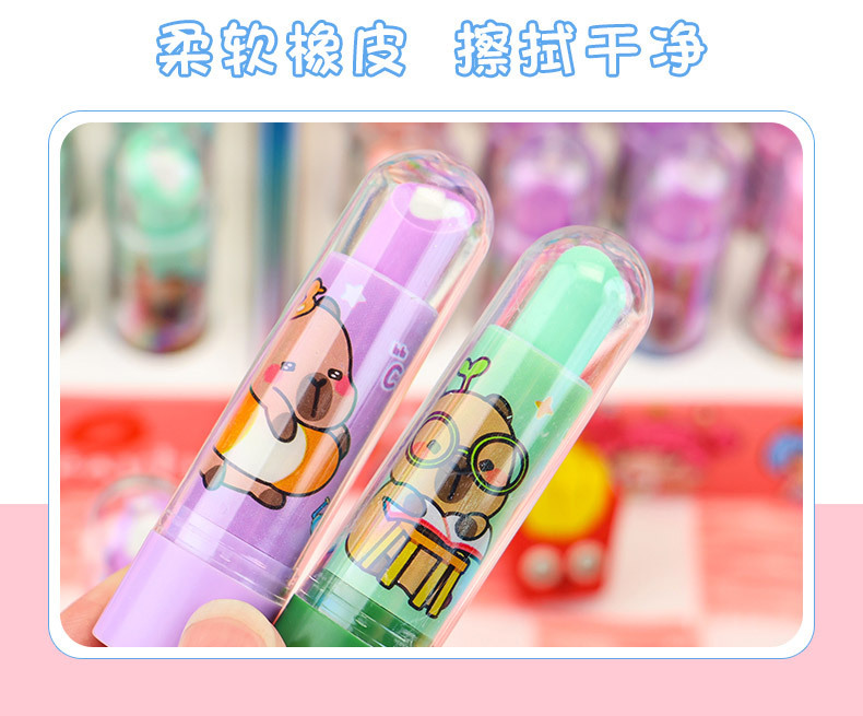 创意卡通口红造型橡皮擦学习文具 可爱学生用品小礼品橡皮檫文具 pic 5