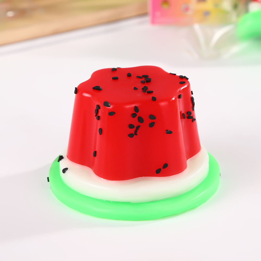 Fun Watermelon Jelly Kneading Fun, a popular imitation pudding, stress-relieving toy, slow rebound, release stress relief, food and play pic 7