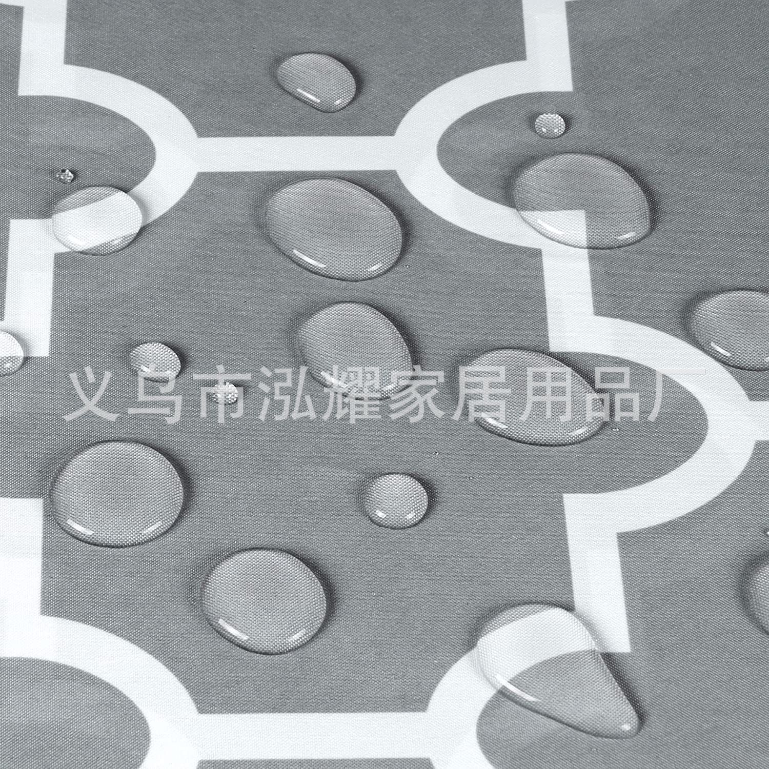 源头厂家跨境涤纶甜美几何浴帘菱形方块浴帘卫生间沐浴帘防水挂帘详情7