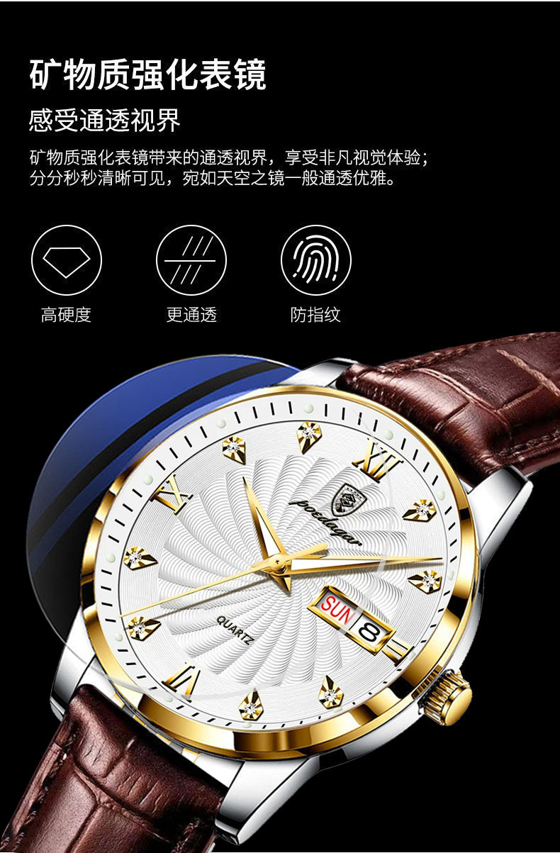 瑞士品牌防水夜光男士手表日历石英腕表抖音直播外贸爆款一件代发详情8