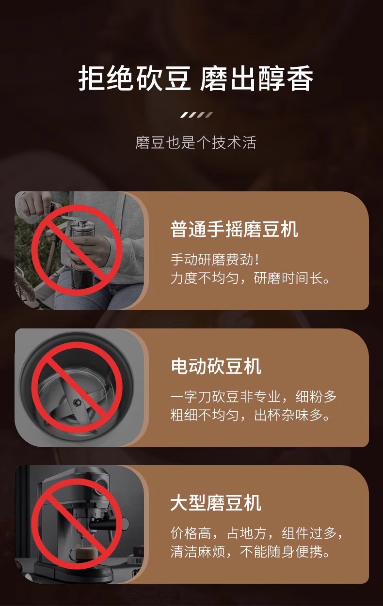 电动咖啡磨豆机全自动意式手冲充电动咖啡粉手摇研磨器磨粉机便携详情4