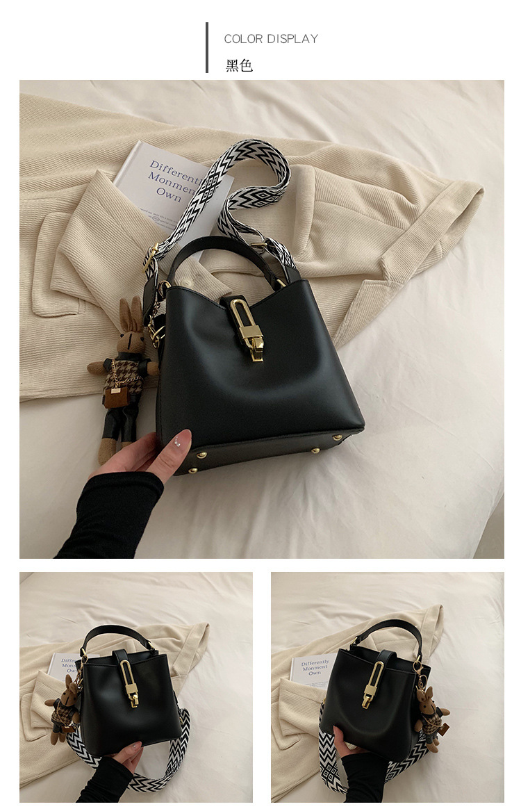 高级感大容量水桶包女2024新款潮韩系百搭宽肩带单肩包洋气斜挎包详情15
