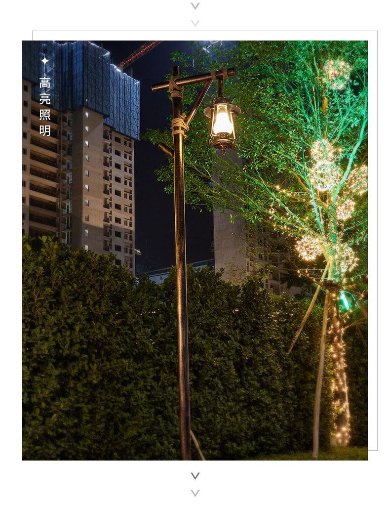 3-meter retro horse lantern led Chinese-style outdoor antique courtyard lamp, folk custom street inn, park landscape road pic 14