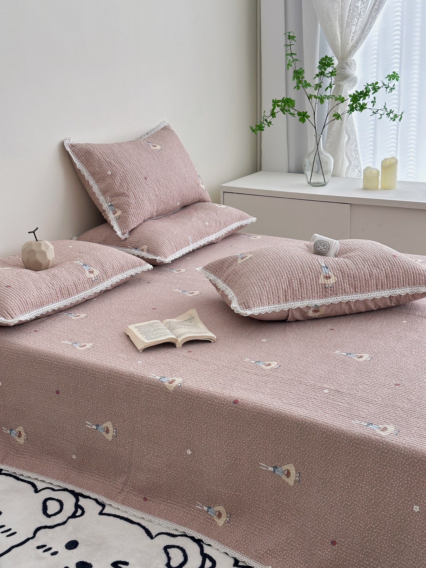 Lisa series, a three-piece set of all-cotton high-temperature sand-washed cotton bed cover, is skin-friendly, breathable and suitable for all seasons pic 82