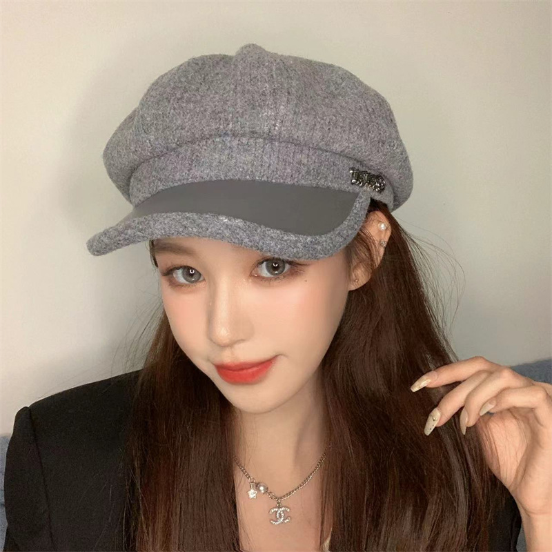 秋冬女款毛呢羊羔毛防风八角帽八角帽加厚多款圆顶纯色百搭休闲详情14
