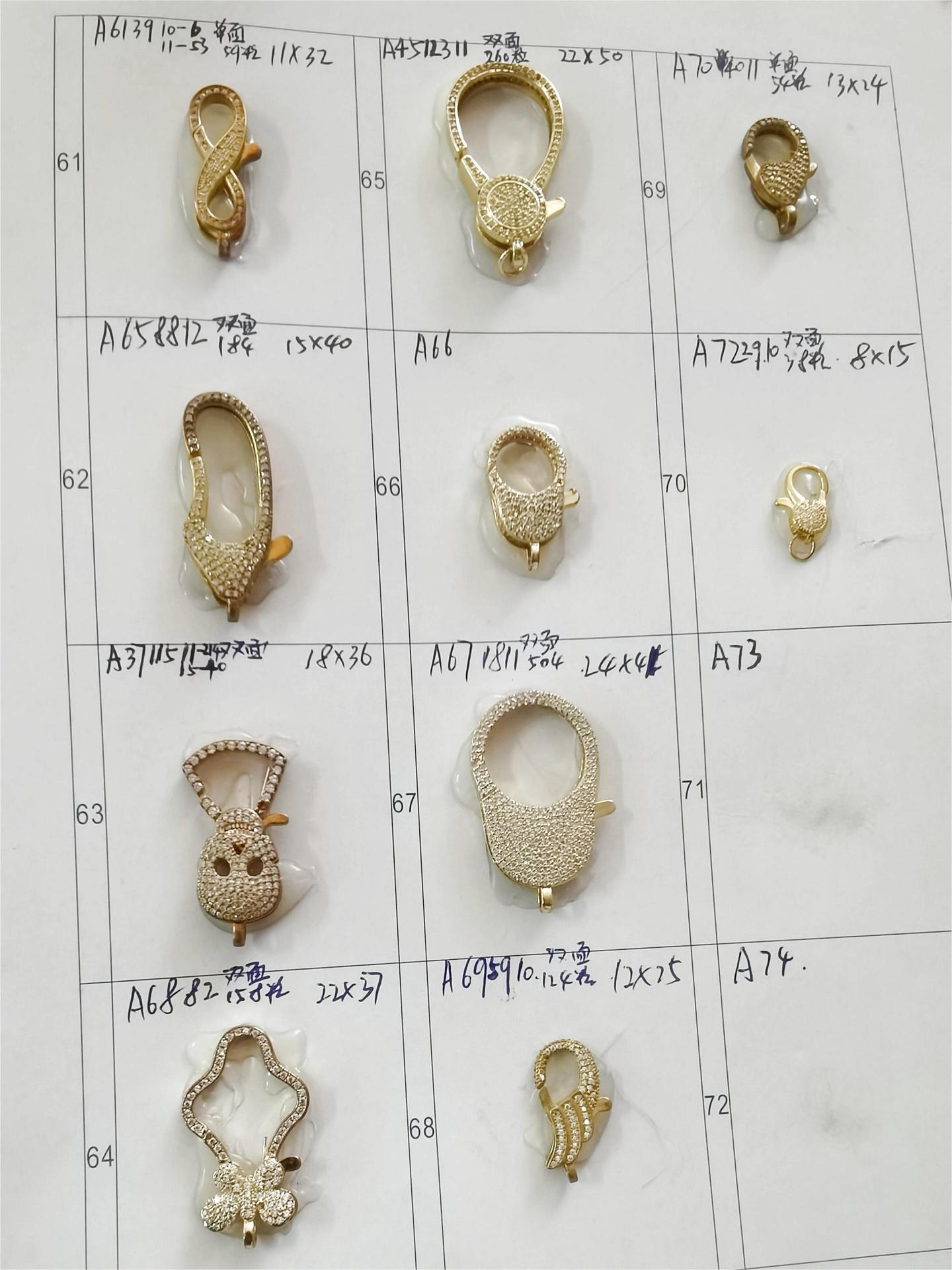 High-quality diamond-encrusted, high-grade brass cast special-shaped lobster pendant, necklace pendant, clothing pendant, 18K color retention pic 30