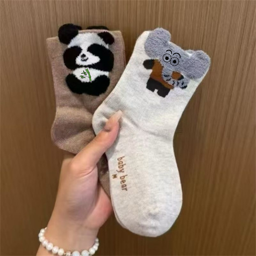 可爱无骨袜子男童中大童百搭男宝中筒袜秋冬儿童卡通动物a类中筒详情3