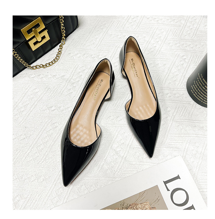 2024新款春秋法式内增高尖头侧空平底鞋女浅口百搭通勤单鞋漏脚趾详情32