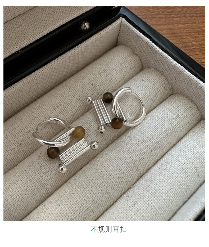 S925纯银韩版小众设计感原创设计感耳环韩系时尚简约个性耳饰品详情8