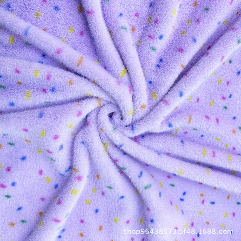 欧貂印花高低毛毛绒布彩色点点玩具箱包沙发抱枕宠物窝面料纺织皮革扎染布印花扎染布多用途装饰材料详情7