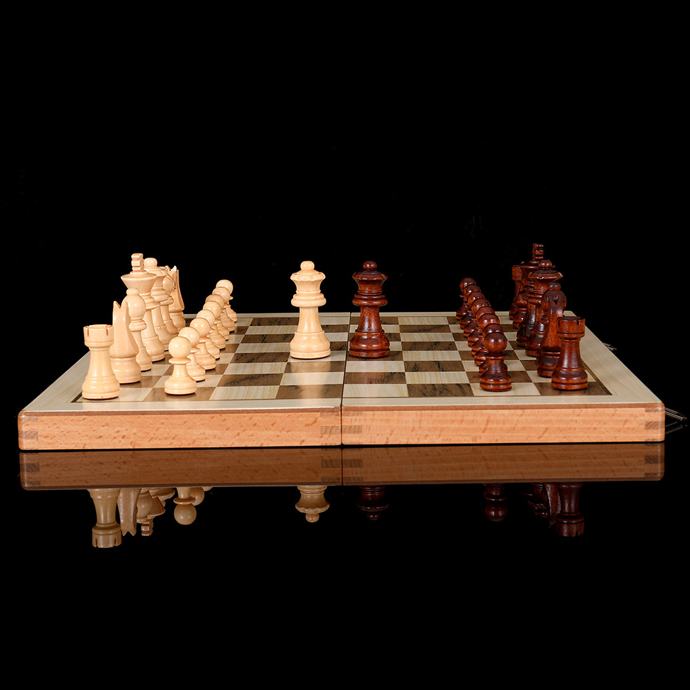 无磁性二合一国际象棋跳棋木质含双后专业级棋牌桌游玩具厂家外贸详情20