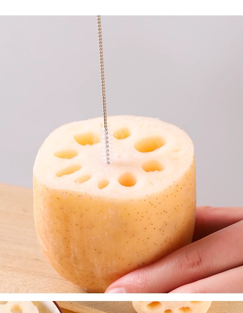 Lotus root hole cleaning brush, a fine lotus root cleaning tool, lotus root hole brush, cleaning tools, baby bottle straw brush, piping nozzle brush, bristle brush pic 7