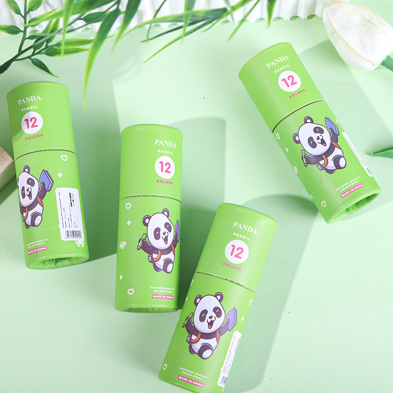 卡通高端油性12色彩色铅笔2.8铅芯桶装绘画彩色铅笔美术绘画用品详情10