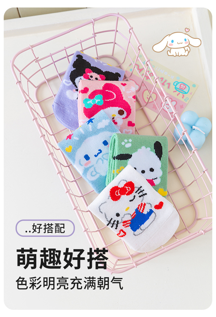 2024春季新款三丽鸥卡通甜美女童短筒袜 儿童袜宝宝棉质短袜中小童可爱款式详情13