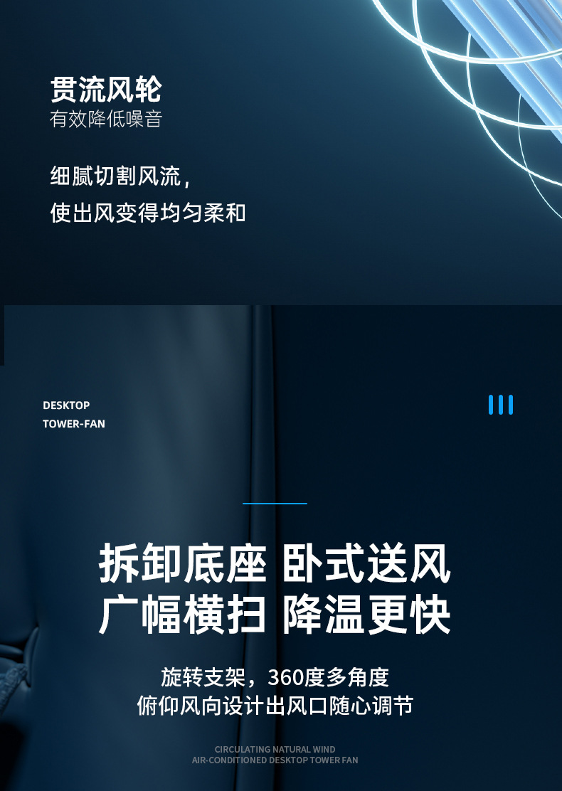 【无叶塔扇】家用电风扇落地扇宿舍冷风扇立式桌面空气循环扇详情36
