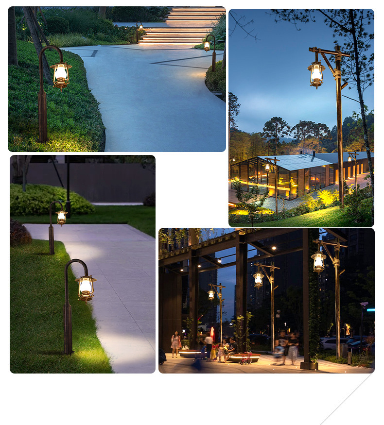 3-meter retro horse lantern led Chinese-style outdoor antique courtyard lamp, folk custom street inn, park landscape road pic 10
