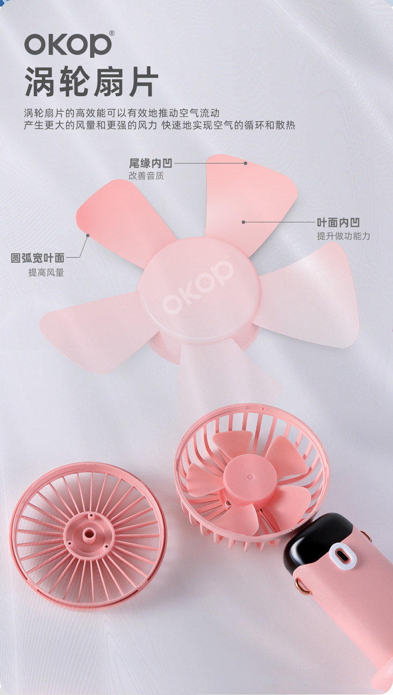 F02 Handheld mini fan Summer outdoor gift desktop Creative digital display battery capacity Cross-border new Model portable pic 10