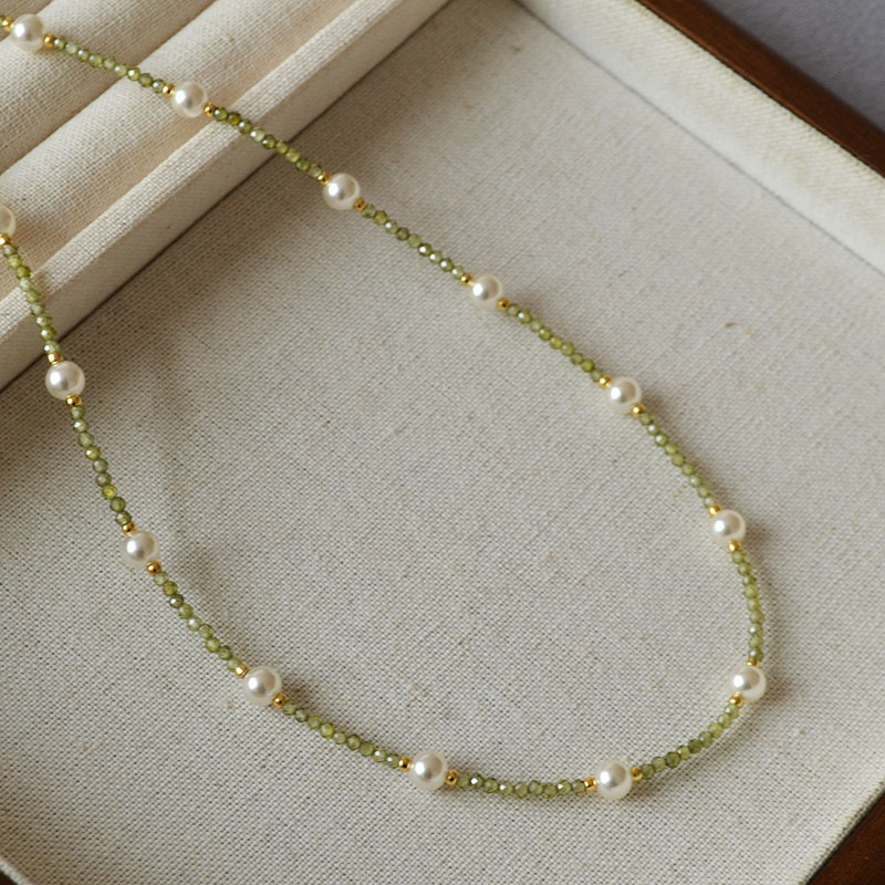 日韩小众设计闪亮彩色锆石满天星珍珠清新甜美高级感项链锁骨链女详情10