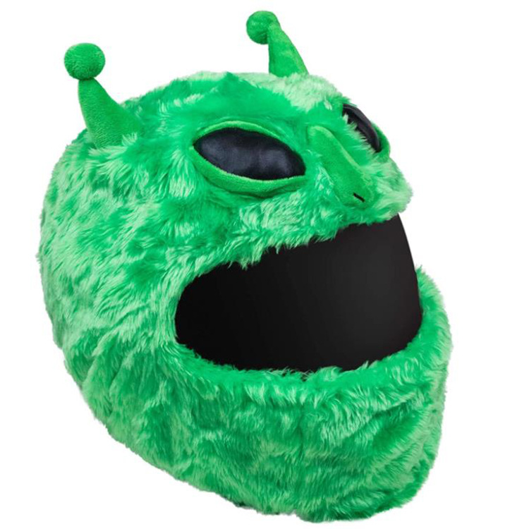 机车头盔装饰套兔毛绒可爱绿怪卡通骑行面罩摩托车套兔毛保暖面罩详情15