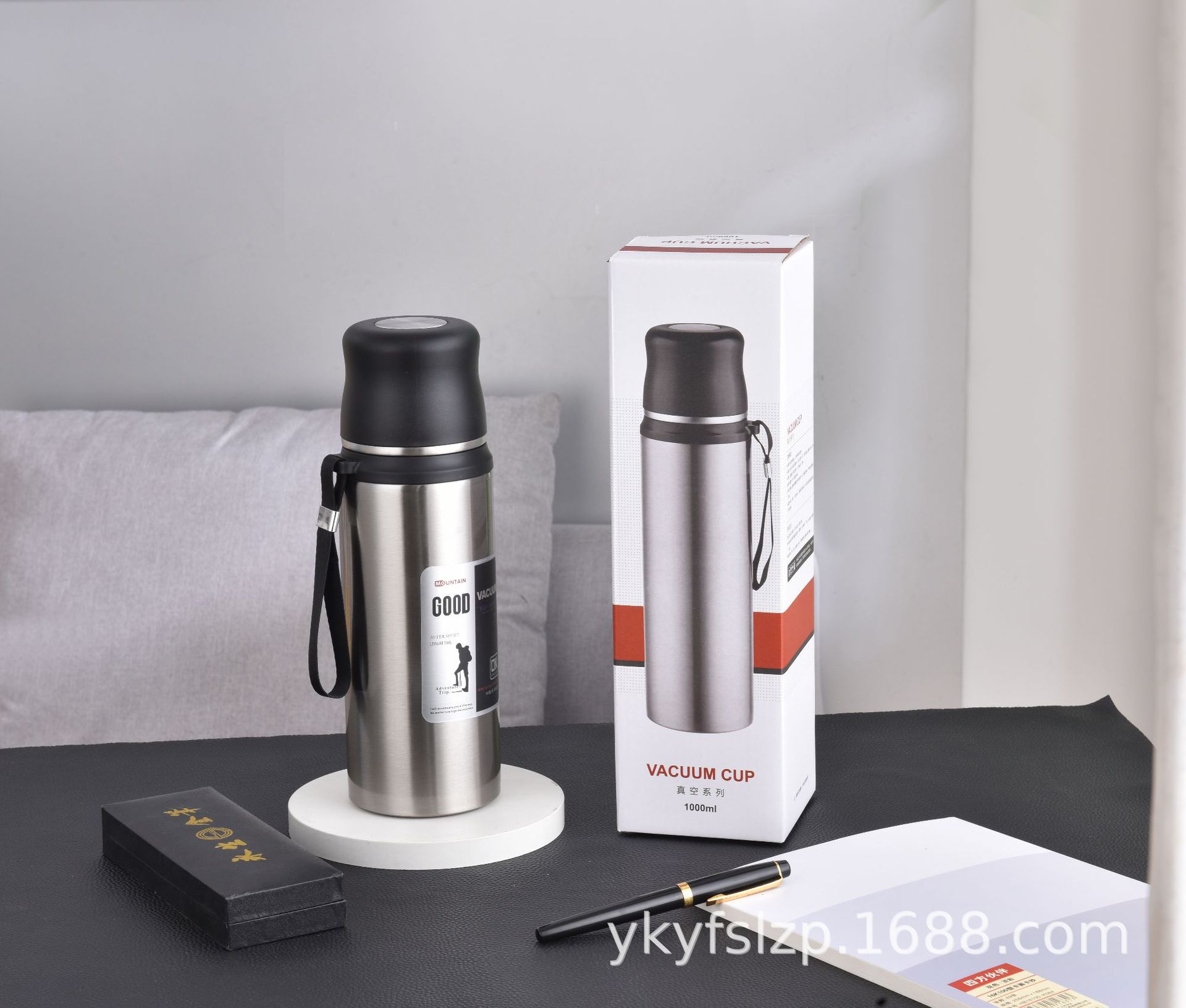 新款大容量304不锈钢真空保温杯 茶水分离户外双饮盖便携式保温杯 时尚耐用保温效果好详情9