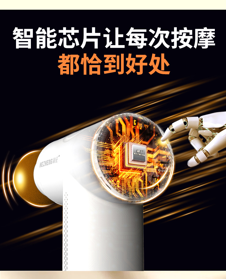 Hezheng Professional Fascia Gun Mini Muscle Electric Massager Rechargeable cervical membrane Gun High-frequency Vibration Massage gun pic 6