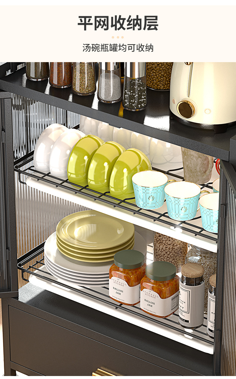 厨房碗碟置物架台面碗盘沥水架抽拉式多层收纳架家用防尘碗碟柜子详情7