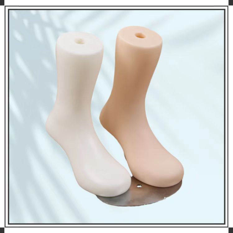 【旭峰】12cm脚底长小童脚模塑料穿袜子展示道具短棉袜含磁铁模特详情1
