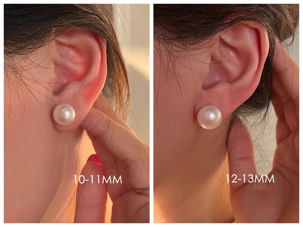 925纯银5A灯泡天然淡水馒头珍珠耳钉女韩国简约大气通勤耳饰E9596详情3